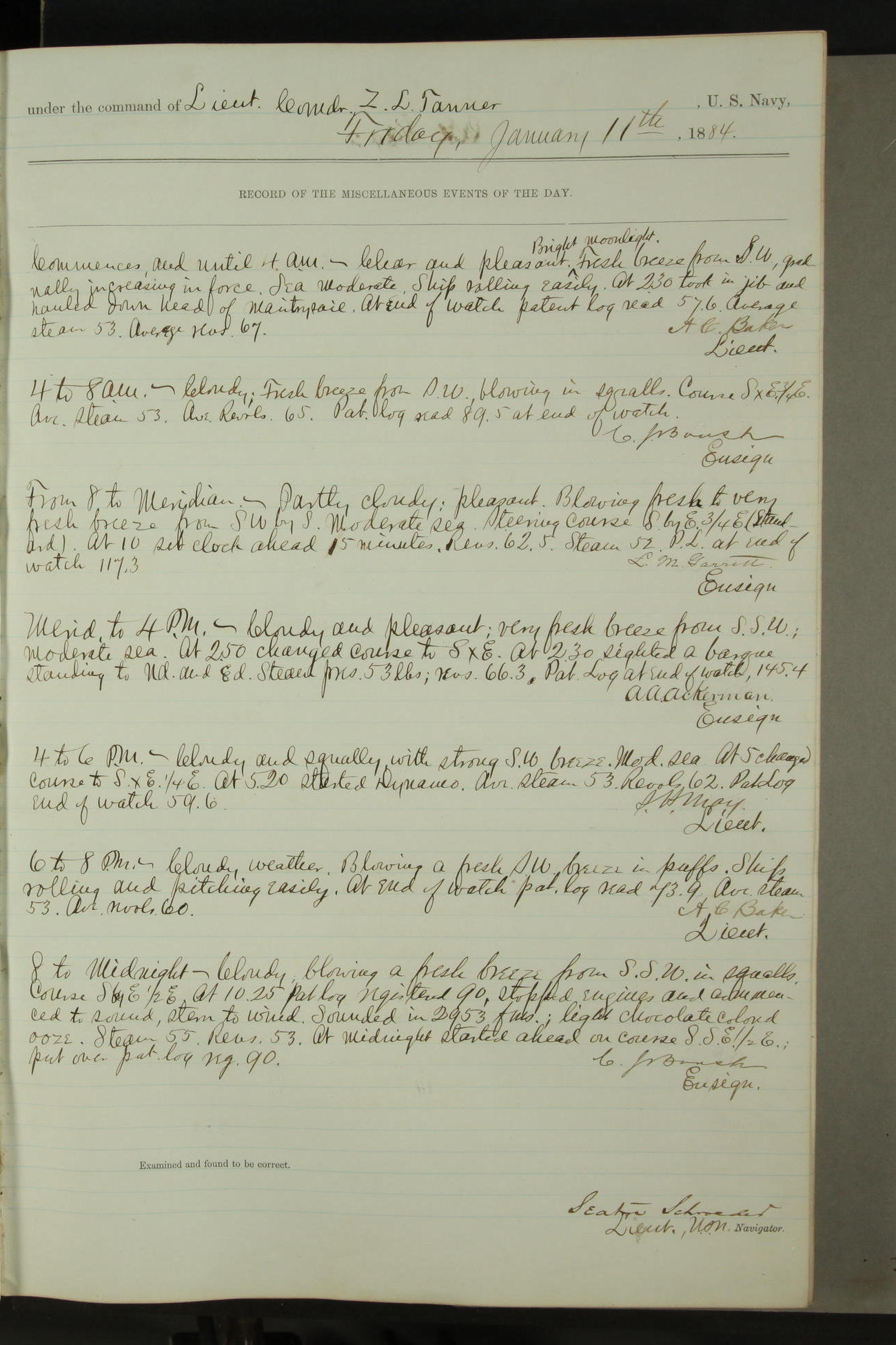 USFCS Albatross 18841885 Log Books